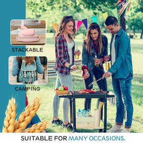 Teivio pink square stackable design – saves space and reduces clutter.