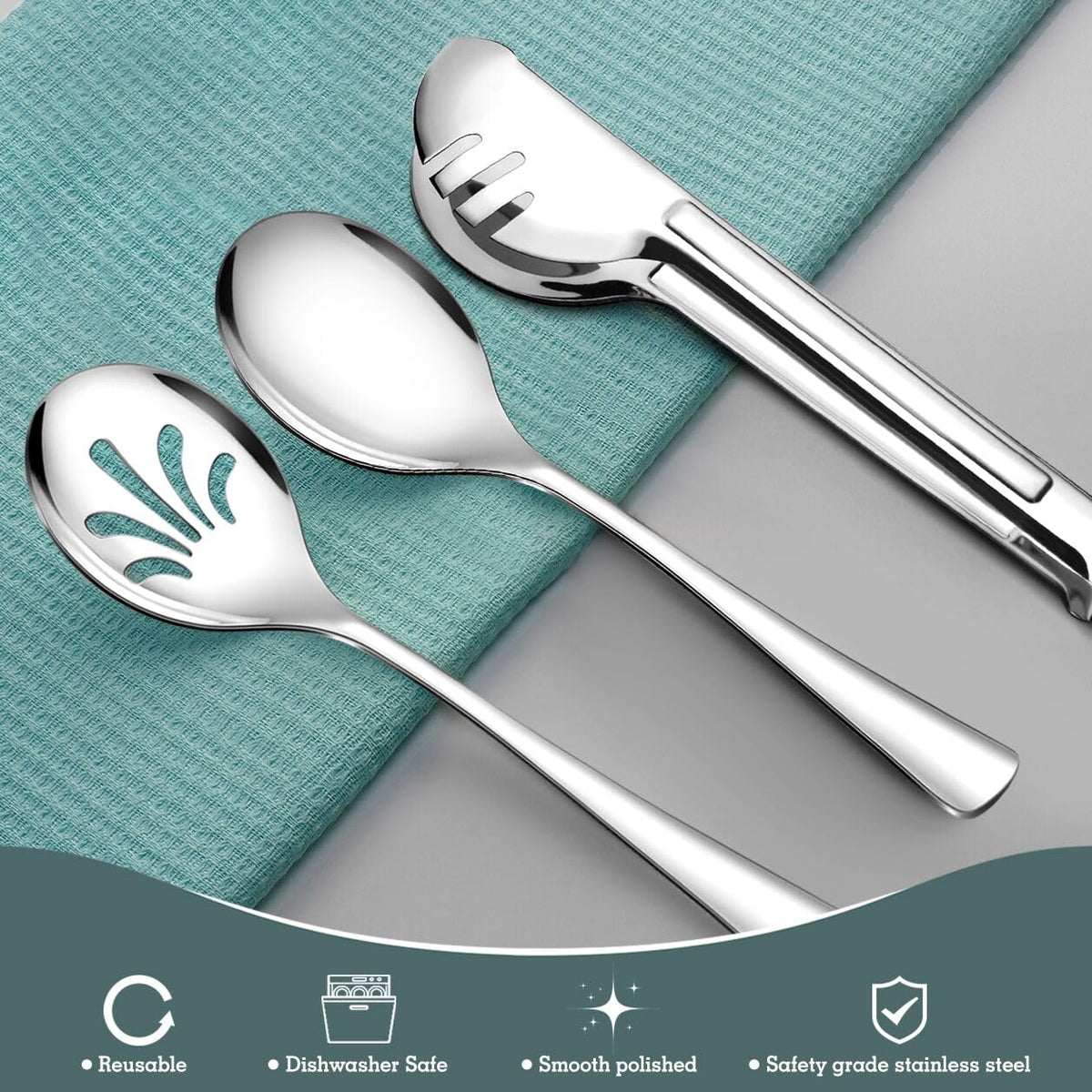 Teivio 9-inch serving tongs ready for a chafing dish