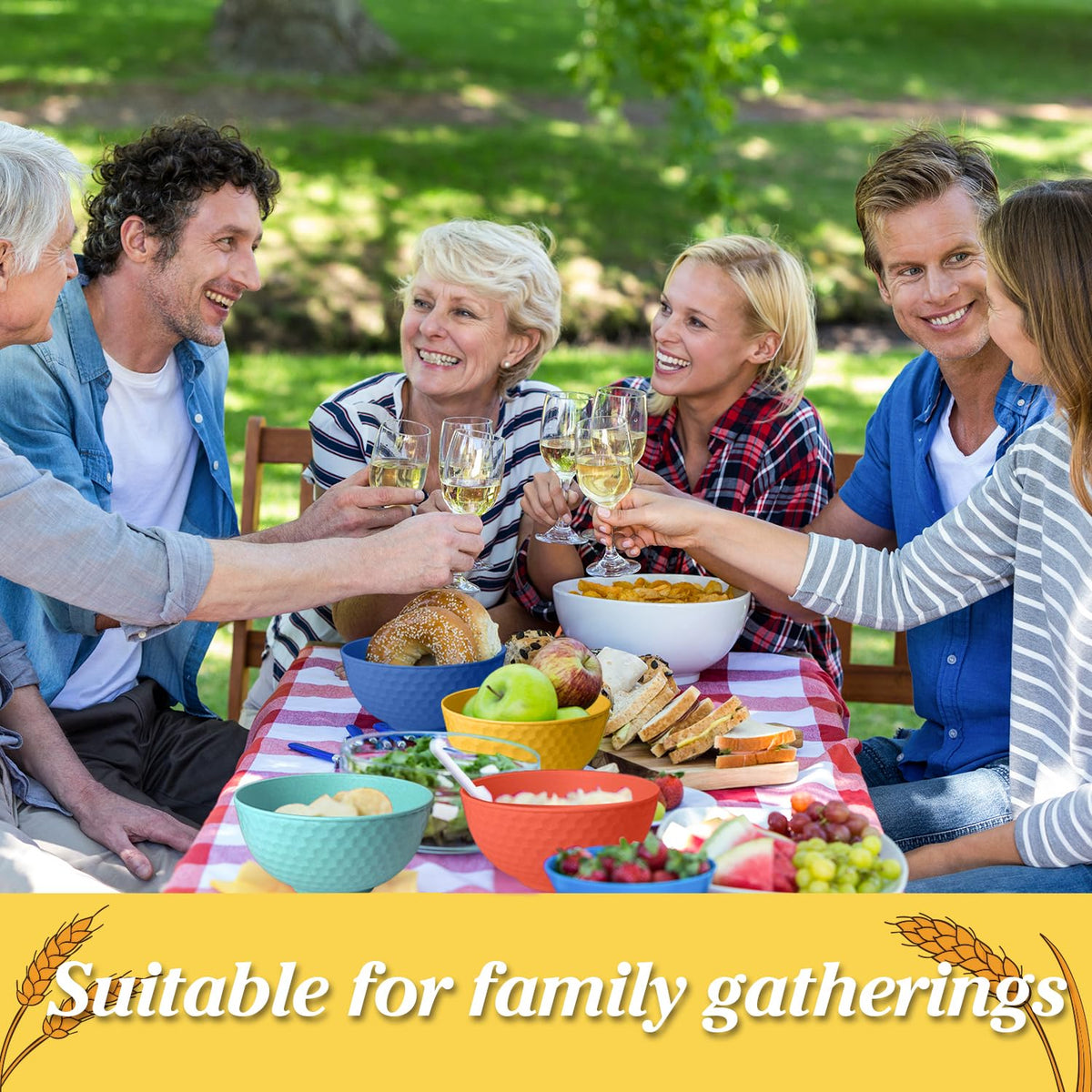 Teivio multicolor bowls on a table brighten meals and variety