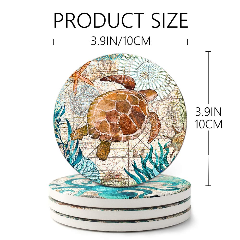 Teivio coaster with cork bottom protects wooden tables and prevents slipping.