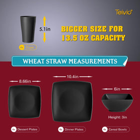 Teivio square salad plates with bold finish for modern table styling.
