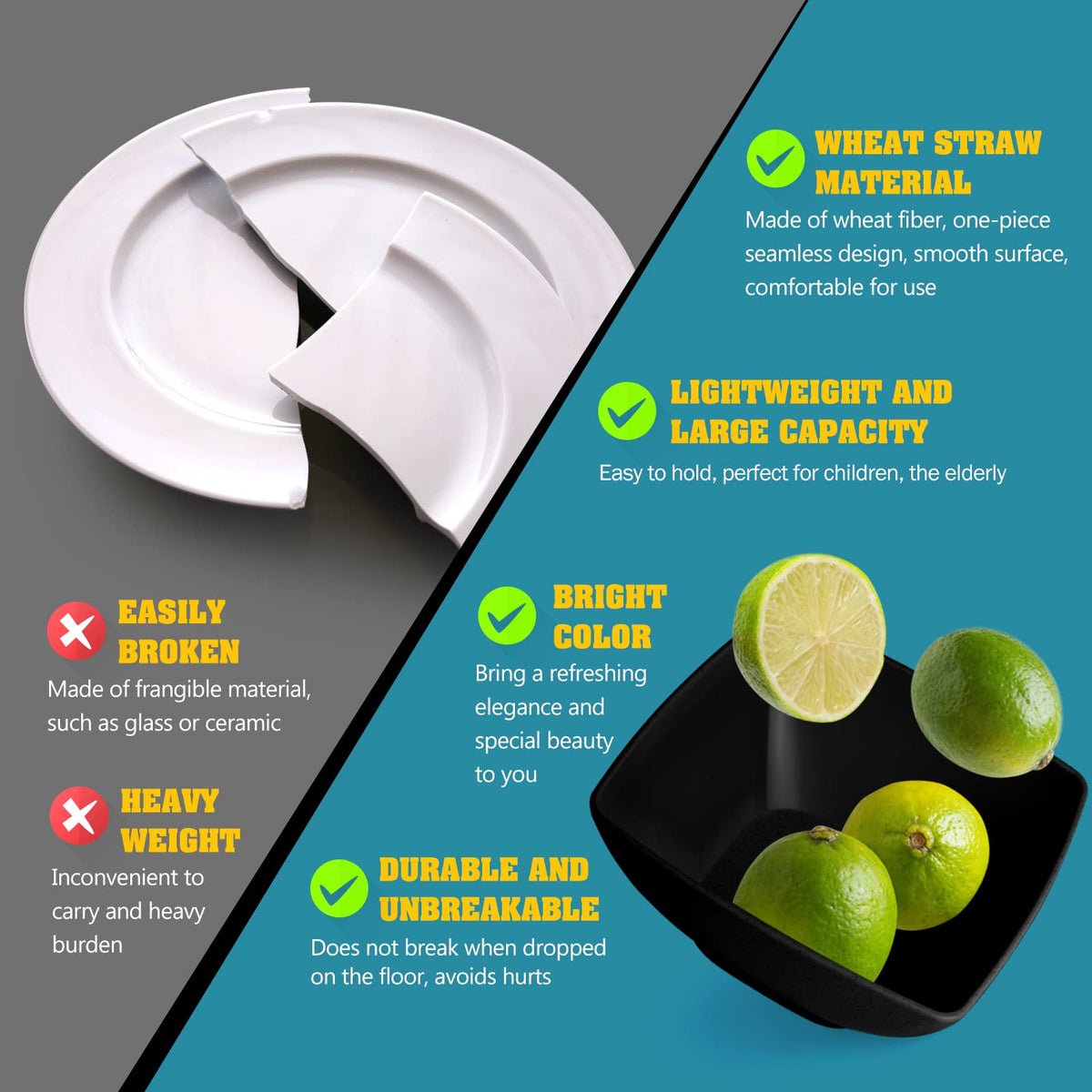 Teivio square snack bowls sized for snacks and dips.