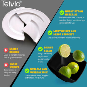 Teivio square snack bowl 6in ideal for snacks during picnics and outings.