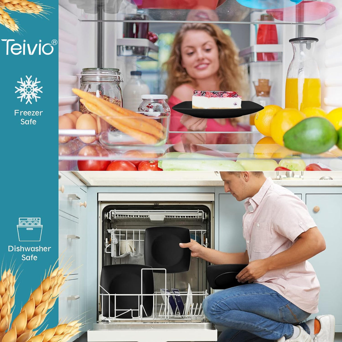 Teivio square tumbler 13.5oz lightweight and dishwasher safe for everyday drinks.