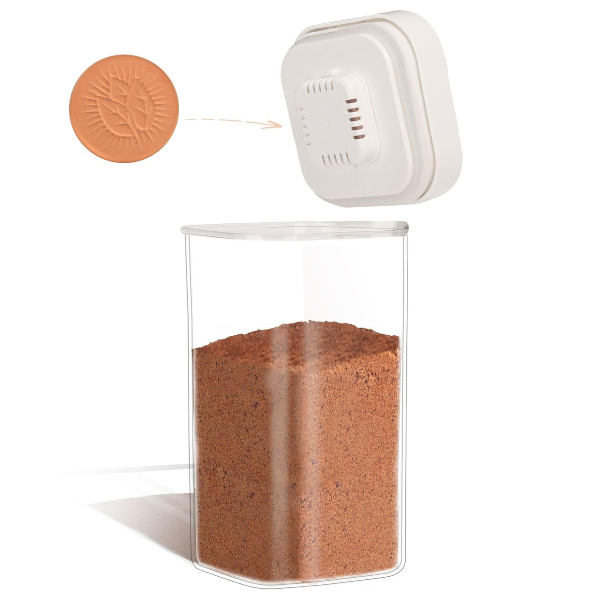 TekCuby brown sugar keeper with airtight lid keeps sugar soft for easy baking