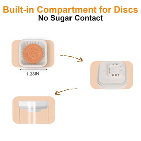 TekCuby terracotta saver disc preserves moisture for scoopable sugar