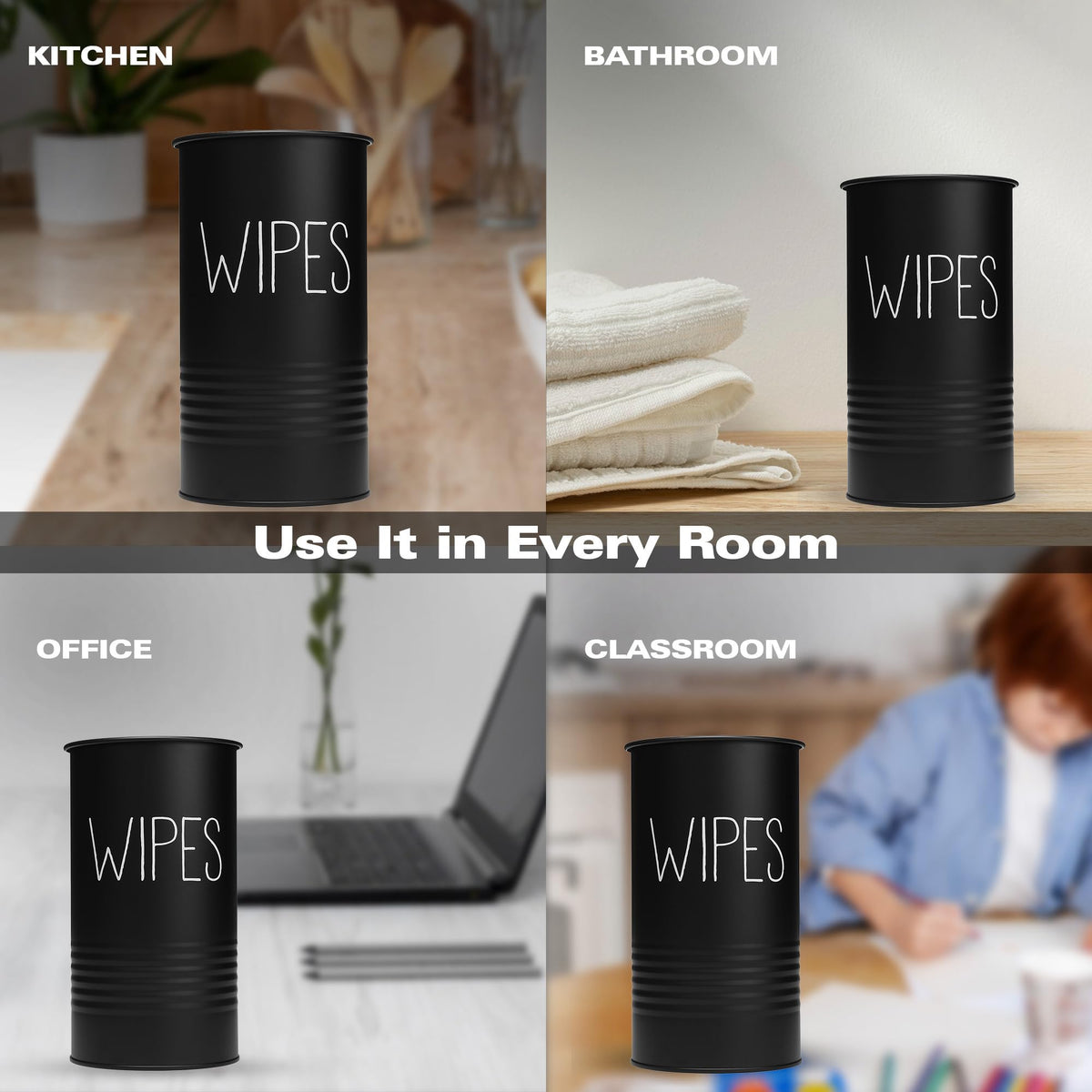 TEKHEUTEN wipe holder in bathroom adds farmhouse charm and practical storage.