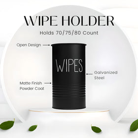 TEKHEUTEN matte black canister fits standard wipe containers for easy refills.