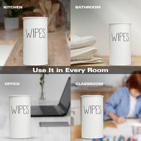 TEKHEUTEN wipe holder with farmhouse design adds rustic charm to the space.