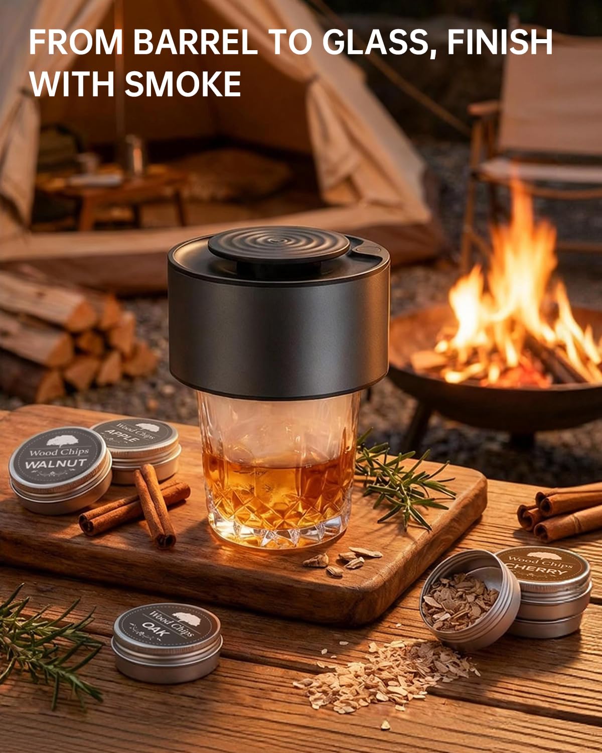 TELAVIT Pecan wood chips flavor pairs with cocktails for deeper smoke.