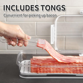 Tellshun bacon storage container stackable design saving kitchen space