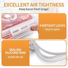Tellshun bacon container transparent body visible contents at a glance