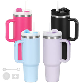 Temolulu 40oz tumbler with black handle for on-the-go hydration and durability.