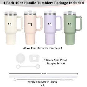 Temolulu rose quartz 40oz tumbler with handle, comfortable travel partner.