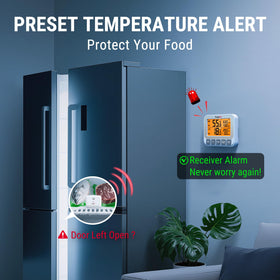 TempPro alarm with visual and audio alerts for temperature safety.