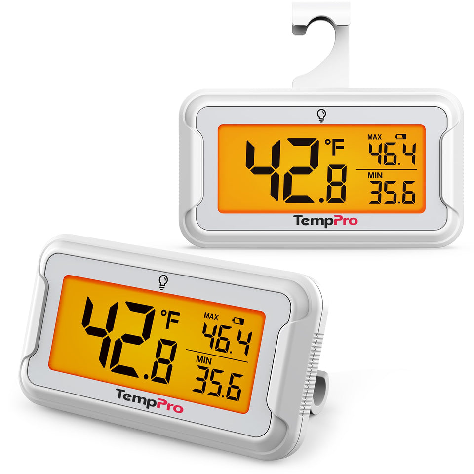 TempPro backlit display fridge thermometer for easy reading in low light