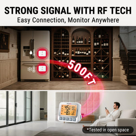TempPro backlit LCD display enables nighttime temperature monitoring.