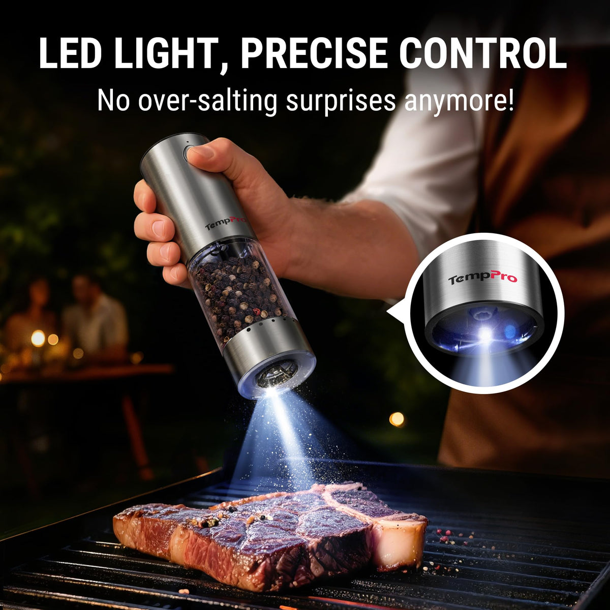 TempPro durable stainless steel construction with dust cover for long-term use.