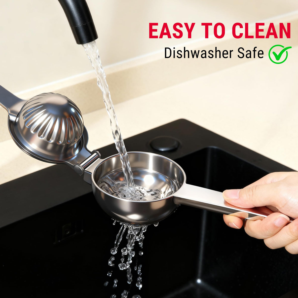 TempPro compact squeezer fits in a small kitchen drawer.