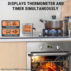 TempPro rapid readings provide real-time temperature during cooking.