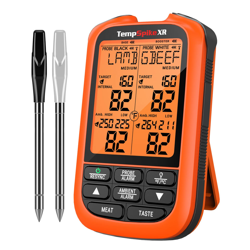 TempPro TempSpike 1000FT wireless thermometer with dual probes for precise grilling.