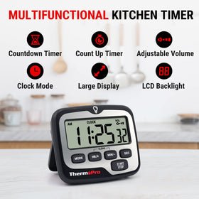 TempPro TM01 backlit touch display for easy timer checks in dim light