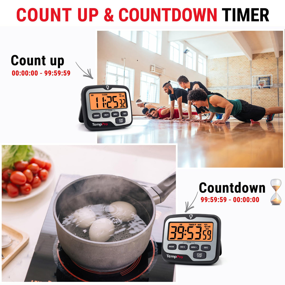TempPro TM01 compact pocket-size timer for on-the-go use and travel.