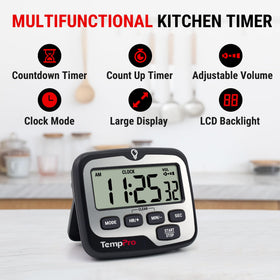 TempPro TM01 with touch backlight and large digits for easy reading in dim lighting.