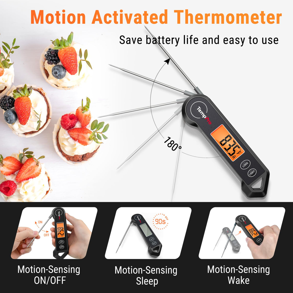TempPro TP19H IP65 waterproof for easy cleaning against splashes.