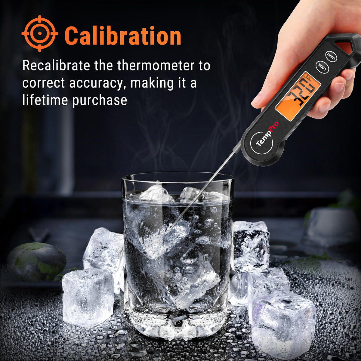 TempPro TP19H lock and calibration feature ensuring accurate readings.