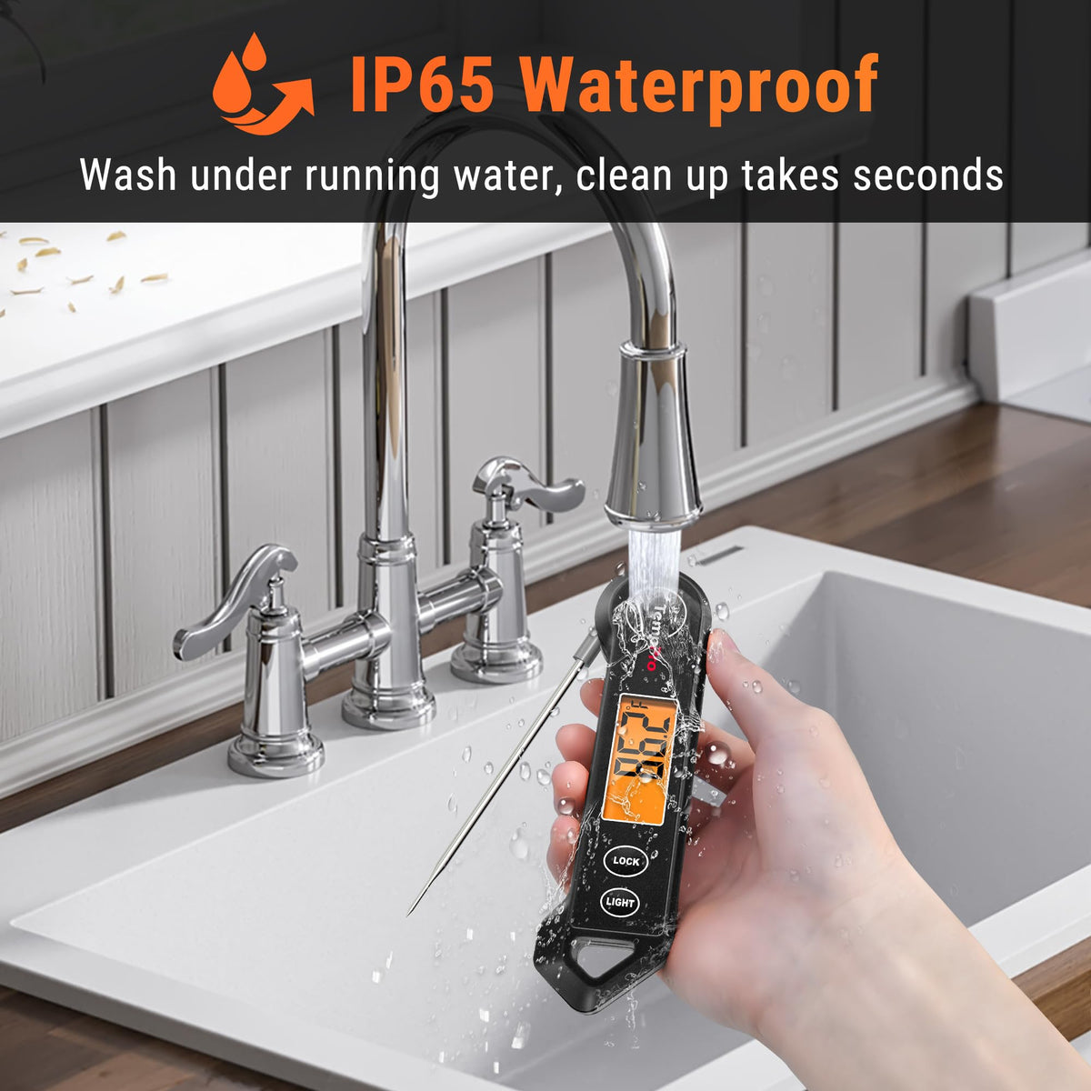 TempPro TP19H magnetic back for convenient surface storage.