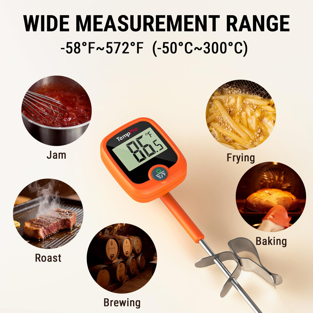 TempPro TP509 durable plastic and stainless steel construction