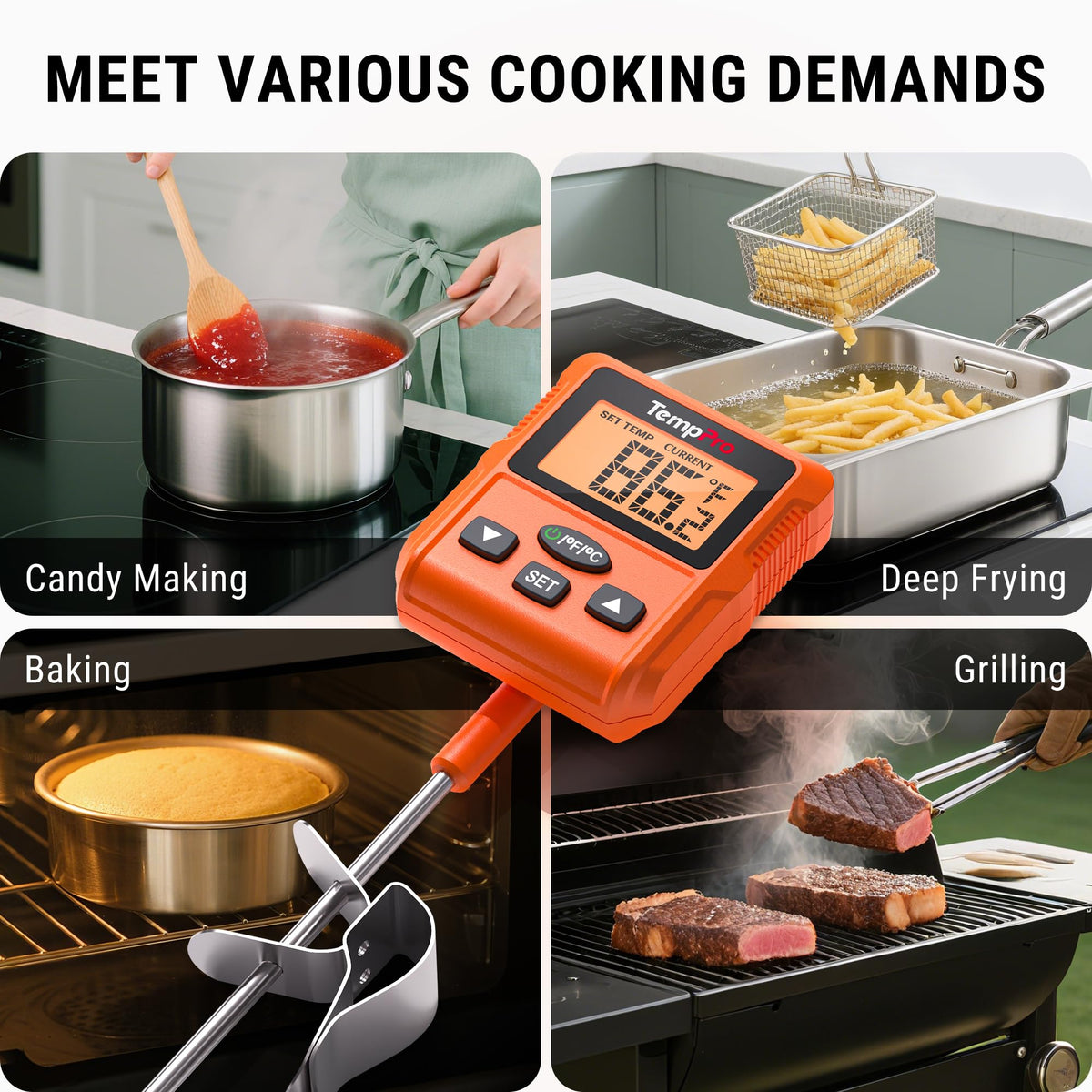 TempPro TP511 10-inch probe delivers accurate measurements in tall pans