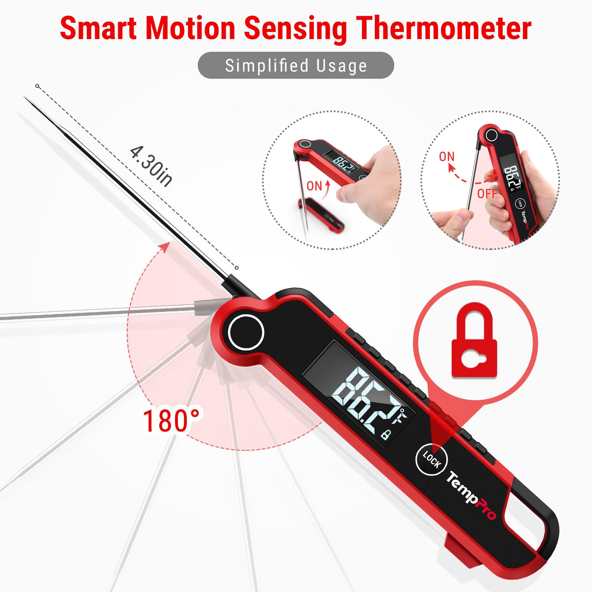 TempPro TP620 IP65 waterproof grip for easy cleaning
