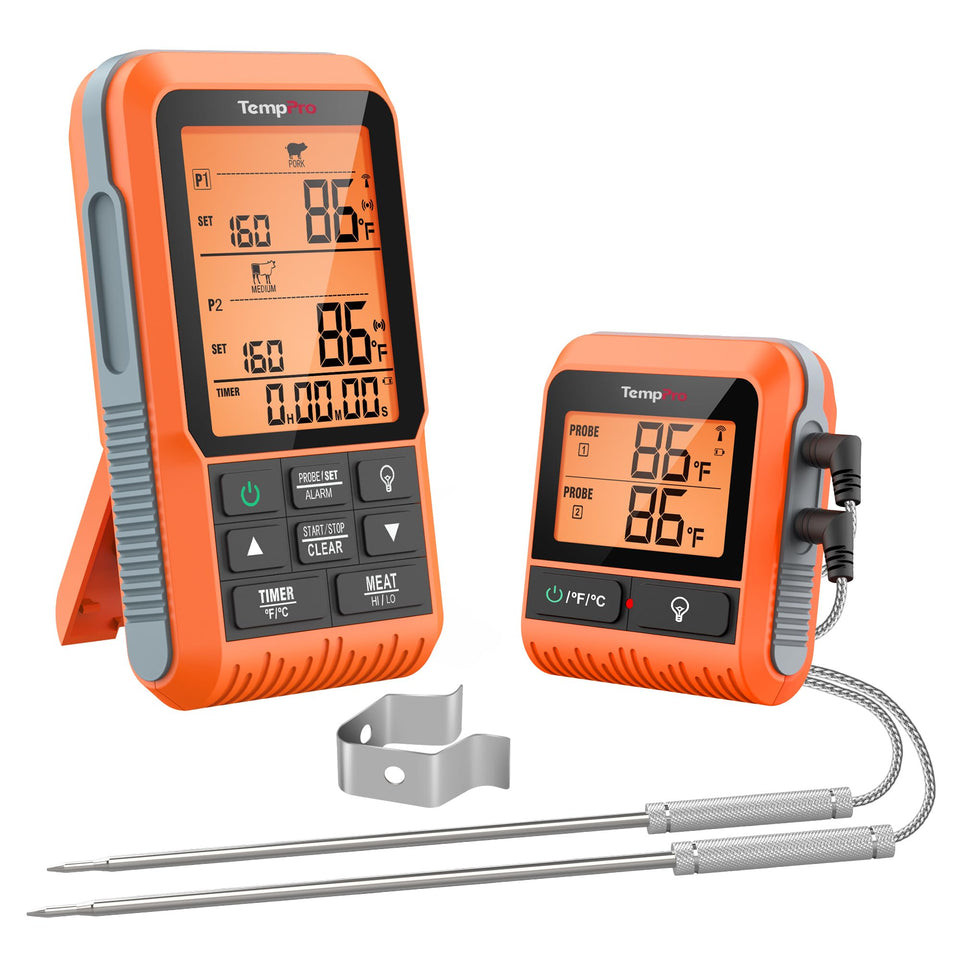TempPro TP826 shows its 500ft wireless range for outdoor monitoring.