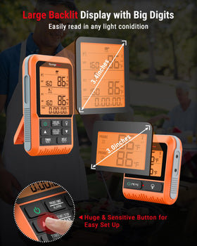 TempPro TP826 large display delivers quick, clear readings.
