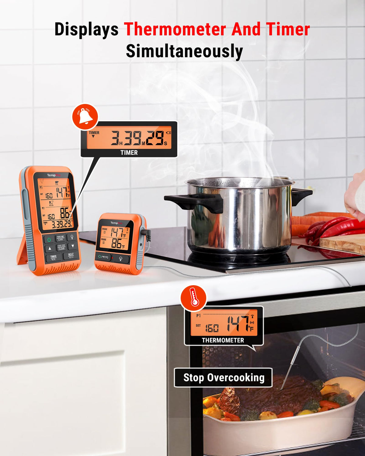 TempPro TP826 with eight USDA presets simplifies grilling targets.