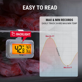 TempPro wide-range fridge thermometer measures -4 to 122 °F with precision