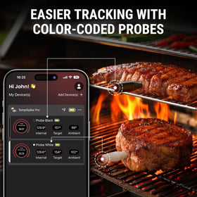 TempSpike Pro rechargeable booster powers long grilling sessions outdoors.