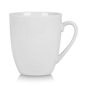 10 Strawberry Street Simply White mug close-up, 12 oz capacity, comfortable handle for daily use.