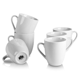 10 Strawberry Street Simply White mug set of 6, front view, ideal for daily coffee rituals.