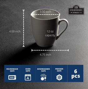 10 Strawberry Street Simply White mug on table, versatile for casual and formal settings.