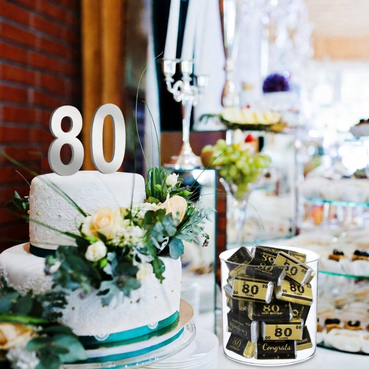 Tenare happy 80th birthday stickers to adorn goodies