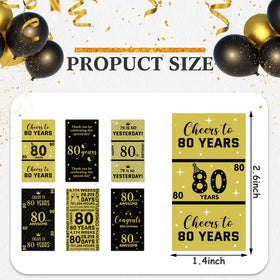 Tenare peel-and-stick candy bar labels for quick 80th birthday treats