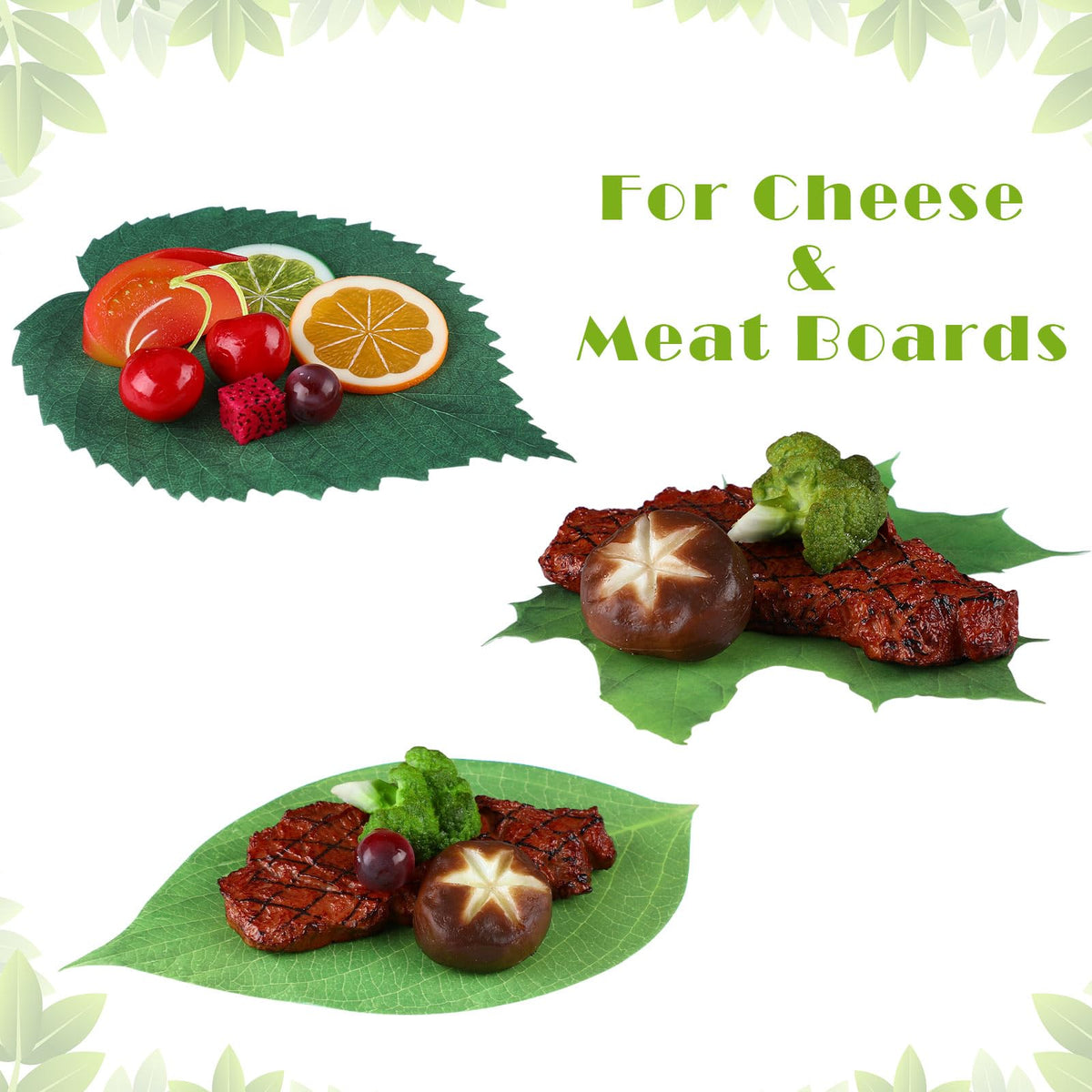 Tenceur decorative leaf parchment paper enhances rustic platters