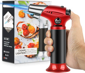 Tencoz blow torch with flame control for precise browning and caramelizing
