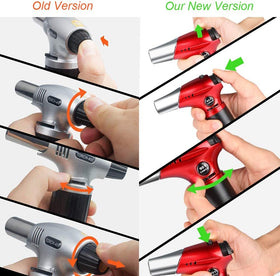 Tencoz blow torch with piezo ignition for quick, reliable lighting