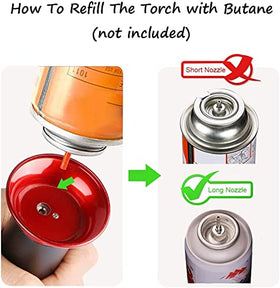 Tencoz kitchen torch refillable design for easy butane refills