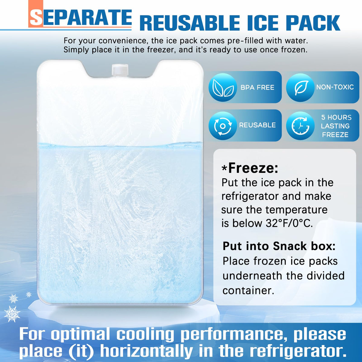 TENDWARE Ice pack maintains cold freshness for hours.