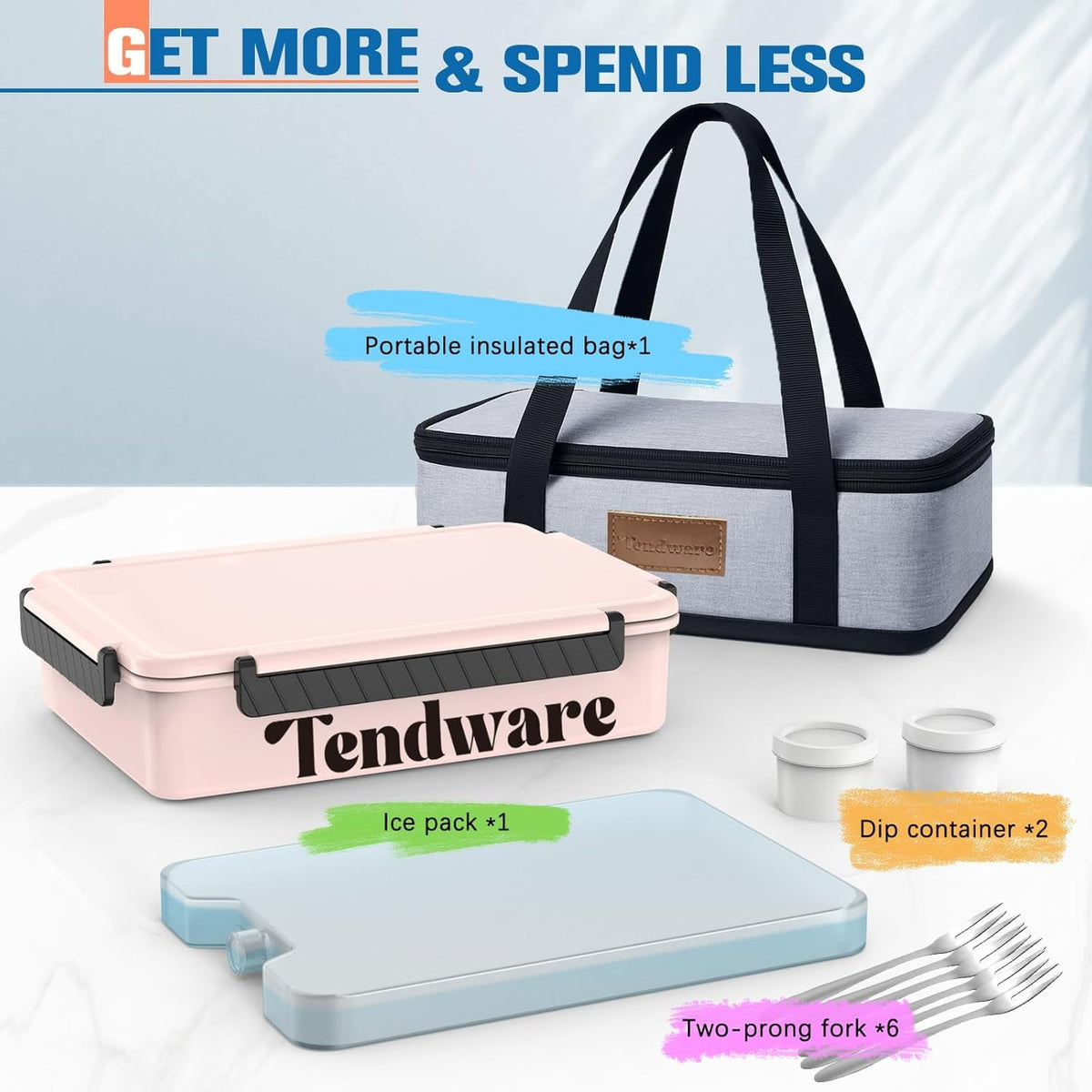 TENDWARE Snackle Box 12-compartment tray keeps foods organized.